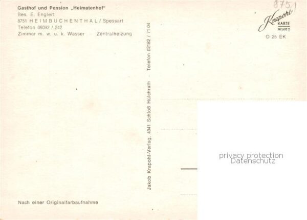 Heimbuchenthal Gasthof Pension Heimatenhof – Bild 2
