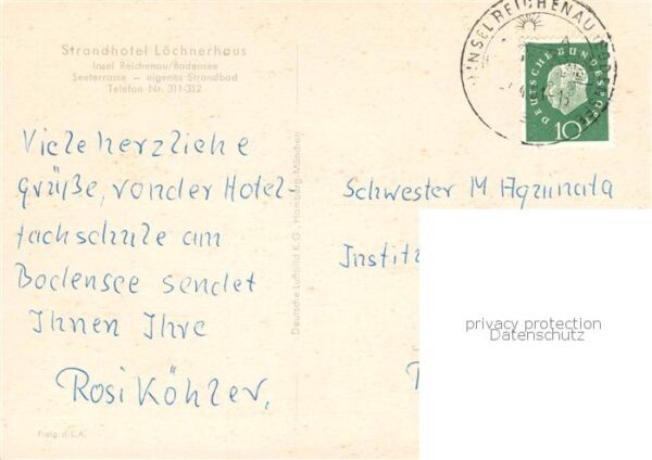 Insel Reichenau Bodensee Strandhotel Loechnerhaus Fliegeraufnahme – Bild 2