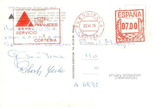 Fuengirola Costa del Sol ES Hotel Las Piramides Fliegeraufnahme – Bild 2