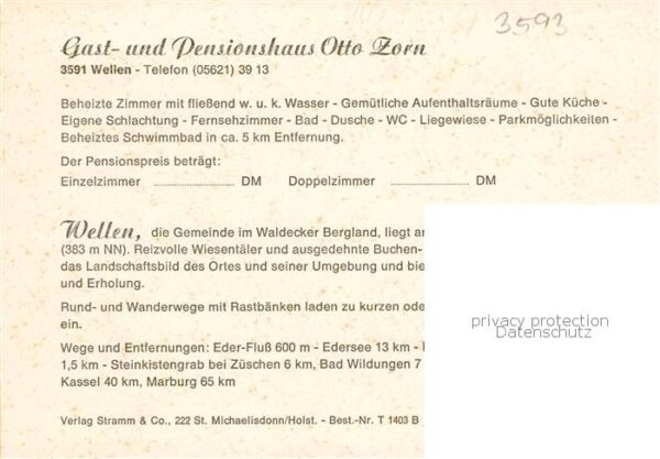 Wellen Gast und Pensionshaus Otto Zorn Gastraeume Zimmer – Bild 2