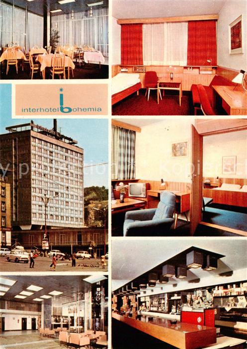Usti nad Labem Aussig CZ Interhotel Bohemia Gastraeume Zimmer Foyer Theke