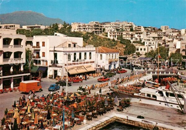 Aghios Nicolaos Crete Greece Veduta delle sbarcatoio ed il lago Vulismeni