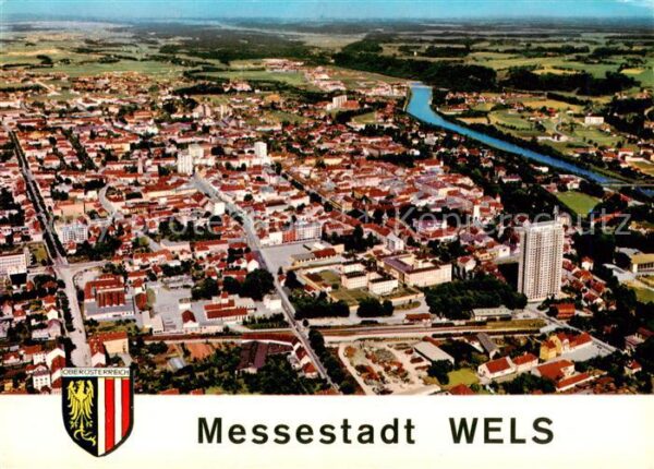 Wels Oberoesterreich AT Fliegeraufnahme