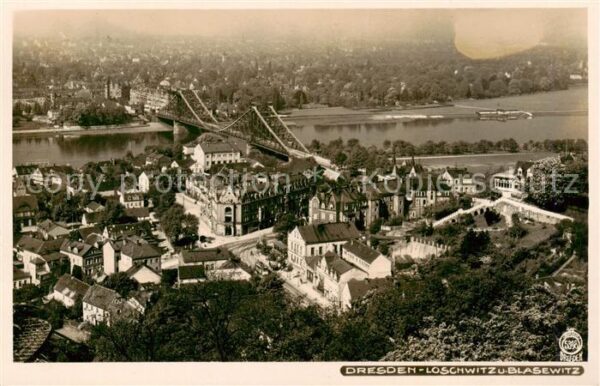 Loschwitz Dresden Elbe Fliegeraufnahme mit Blasewitz