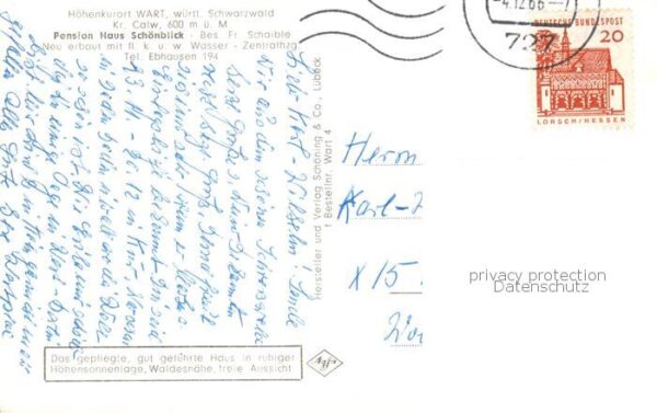Wart Altensteig Schwarzwald Panorama Hoehenkurort Luftaufnahmen Pension Haus Sch – Bild 2