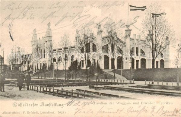 Duesseldorf Ausstellung Pavillon der Waggon- und Eisenbahn-Fabriken