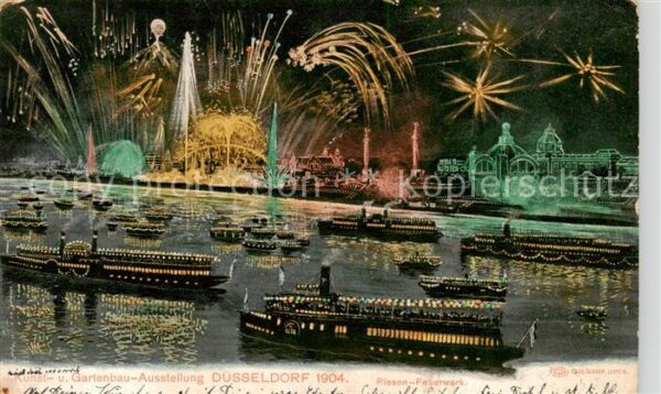 Duesseldorf Kunst- und Gartenbau-Ausstellung 1904 Riesenfeuerwerk