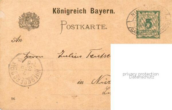 Nuernberg Bayerische Landesausstellung 1896 Koenigreich Bayern – Bild 2