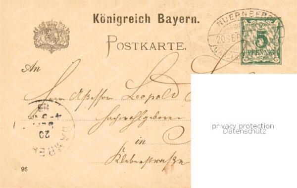 Nuernberg Bayerische Landesausstellung 1896 Koenigreich Bayern – Bild 2