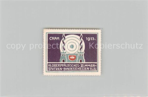 Cham  Oberpfalz Briefmarke VII. Oberpfaelzisches Zimmer-Stutzen-Bundesschiessen