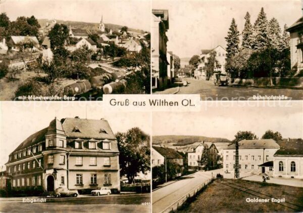 Wilthen Ortsansicht mit Moenchswalder Berg Bahnhofstrasse Gaststaetten Erbgerich