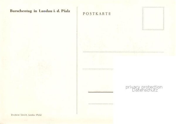 Landau  Pfalz Burschentag Kuenstlerkarte – Bild 2