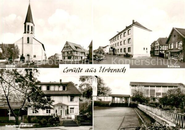 Urberach Kirche Rathaus Naturfreundehaus Schule