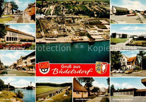 Buedelsdorf Luftaufnahme Strassenpartien Schulen Eider Stadion Museum