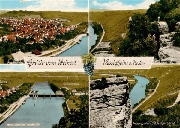 Hessigheim Panorama Weinort am Neckar Felsengarten Schleuse