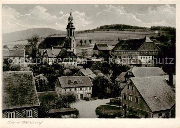 Waltersdorf Zittau Ortsmotiv mit Kirche