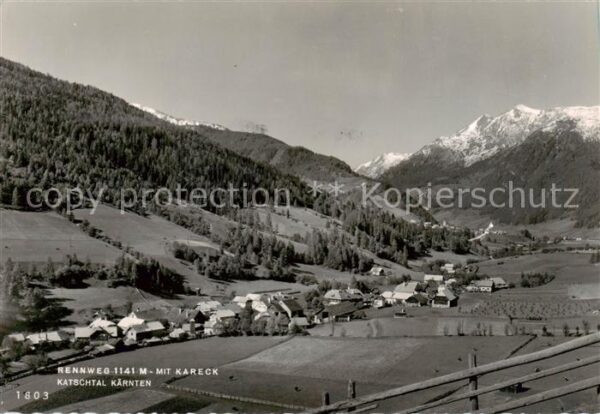 Rennweg Katschberg Kaernten AT Panorama Katschtal mit Kareck Hohe Tauern