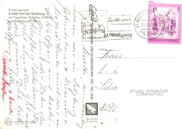 Hof Salzburg AT Erholungsort am Fuschlsee mit Schober und Schafberg – Bild 2