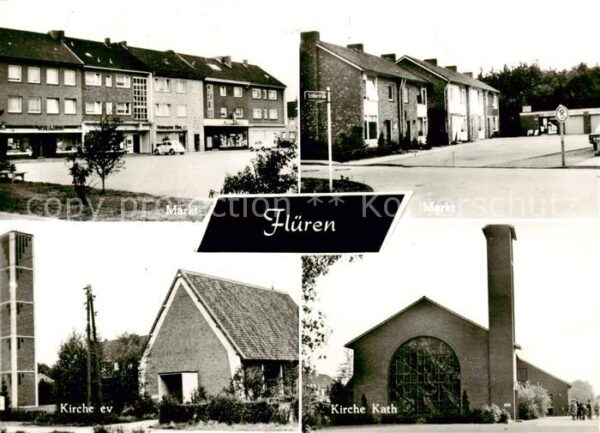 Flueren Wesel Markt Ev Kirche Kath Kirche