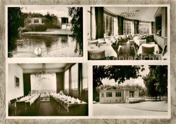 Moenchengladbach Schwanenteich Volksgarten Restaurant Gastraeume Park