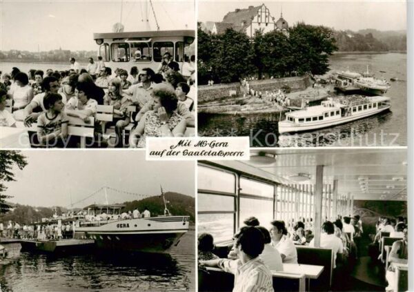 Saalburg Saale Mit MS Gera am Stausee der Saaletalsperre Schiffslaende Gastraum