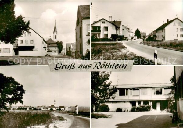 Roethlein Kirche Strassenpartie Schule