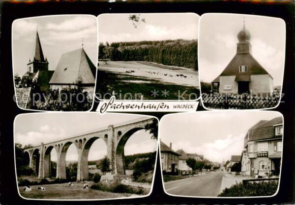 Sachsenhausen Waldeck Kirche Panorama Viadukt Ortspartie