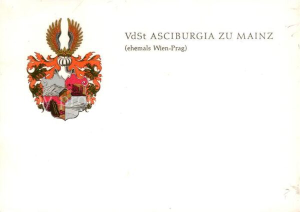 Mainz  Rhein Wappen der VdSt Asciburgia zu Mainz