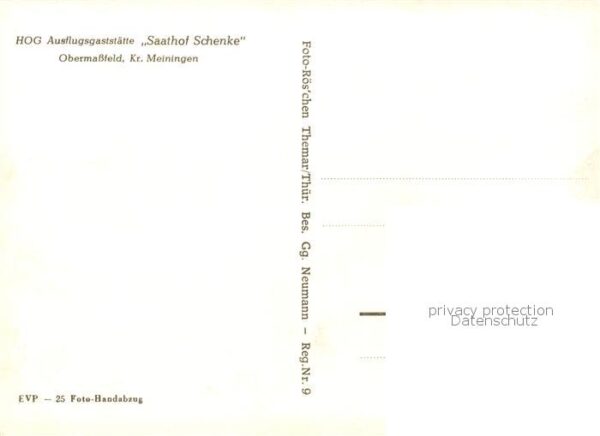 Obermassfeld-Grimmenthal HO Ausflugsgaststaette Saathof Schenke Schwanenteich Ga – Bild 2