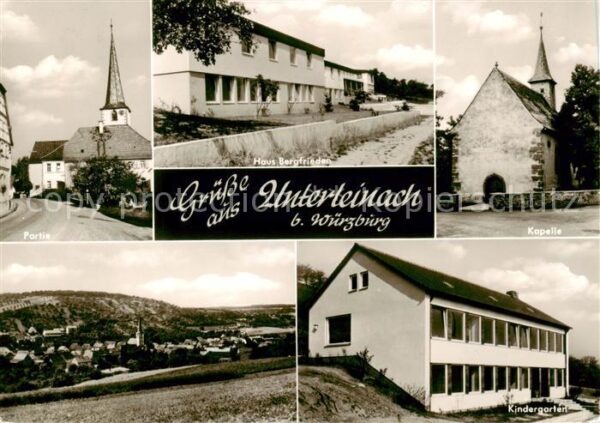 Unterleinach Leinach Bayern Kirche Haus Bergfrieden Kapelle Panorama Kindergarte