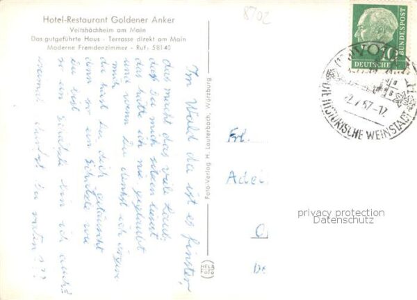 Veitshoechheim Hotel Restaurant Goldener Anker Gastraeume Ortsblick – Bild 2
