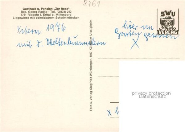 Riedern Erftal Eichenbuehl Unterfranken Gasthaus Pension Zur Rose Gaststube Gart – Bild 2
