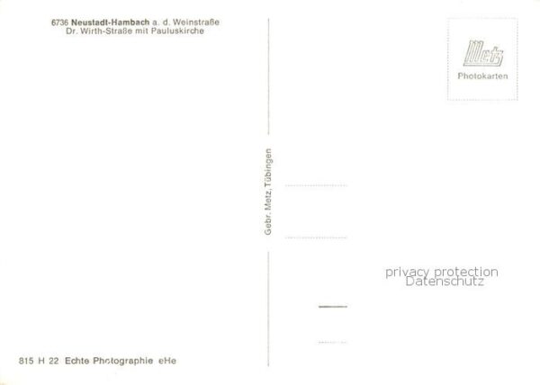 Hambach  Neustadt Weinstrasse Dr Wirth Strasse mit Pauluskirche – Bild 2