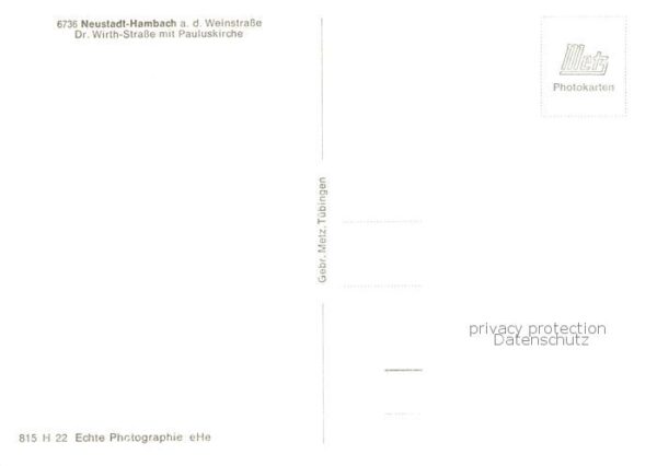 Hambach  Neustadt Weinstrasse Dr Wirth Strasse mit Pauluskirche – Bild 2