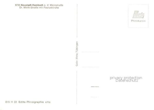 Hambach  Neustadt Weinstrasse Dr Wirth Strasse mit Pauluskirche – Bild 2