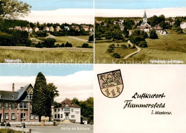 Flammersfeld Teilansicht Kirche Partie am Rathaus