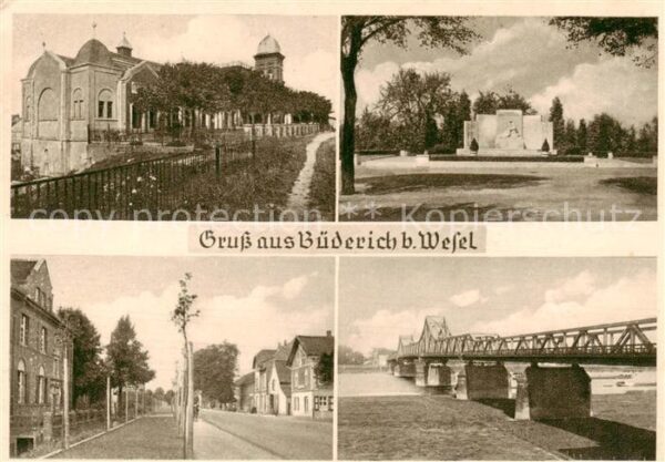 Buederich Wesel Schloss Gedenkstaette Strassenpartie Bruecke