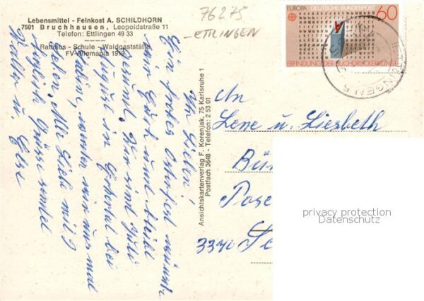 Bruchhausen Ettlingen Kirche Lebens Feinkost Schildhorn Rathaus Schule Waldgasts – Bild 2
