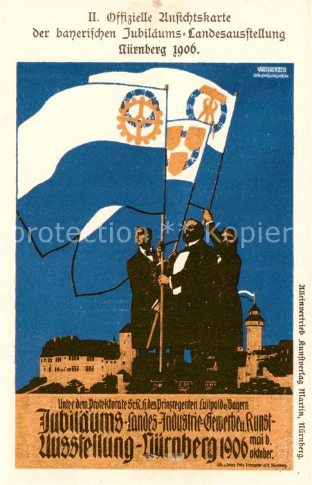 Nuernberg II. Offizielle Ansichtskarte der bayerischen Jubilaeums-Landesausstell