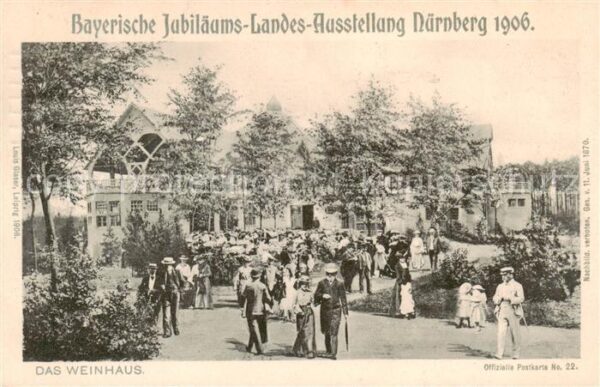 Nuernberg Offizielle Postkarte Bayerische Jubilaeums-Landesausstellung