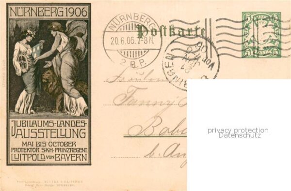 Nuernberg Bayerische Jubilaeums-Landesausstellung Kuenstlerkarte – Bild 2