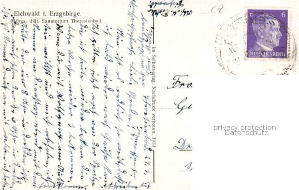 Eichwald Dubi CZ Sanatorium Theresienbad Grosser Gesellschaftssaal – Bild 2