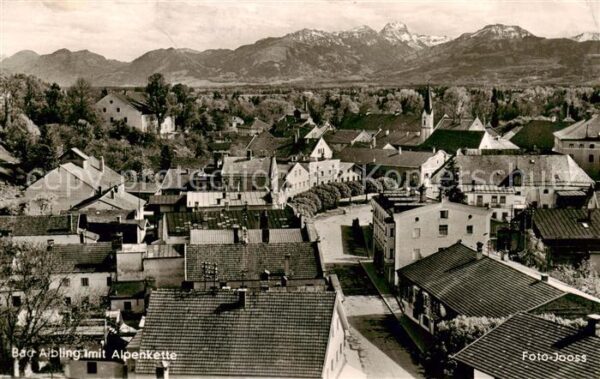 Bad Aibling Stadtpanorama mit Alpenkette