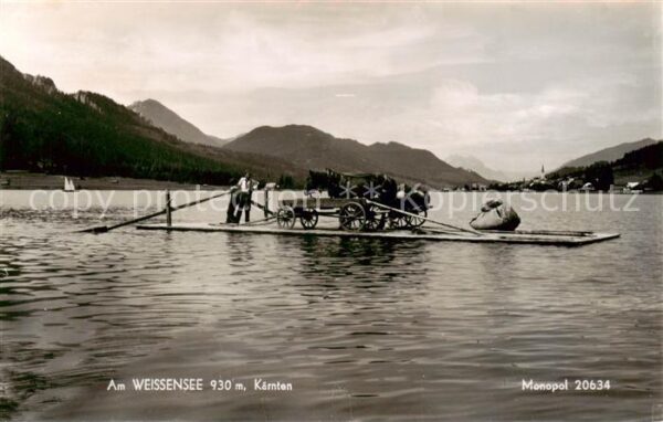 Millstatt Millstaettersee Kaernten AT Am Weissensee Faehre Pferdewagen