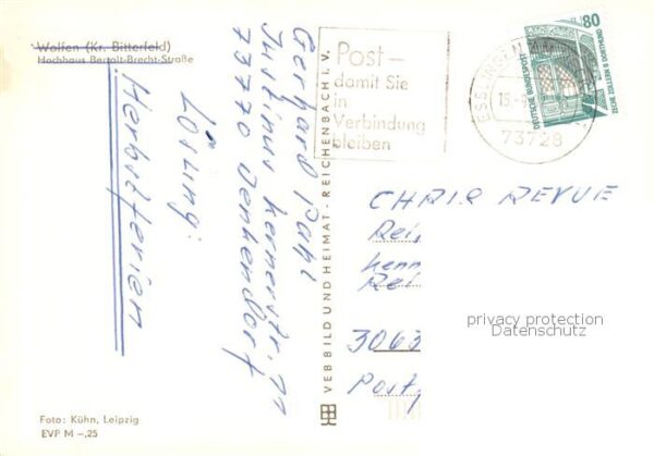 Wolfen Bitterfeld  Hochhaus Bertolt Brecht Strasse Wohnsiedlung – Bild 2