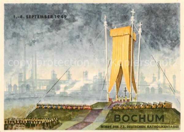 Bochum Stadt des 73. Deutschen Katholikentages Offizielle Festpostkarte