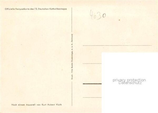 Bochum Stadt des 73. Deutschen Katholikentages Offizielle Festpostkarte – Bild 2