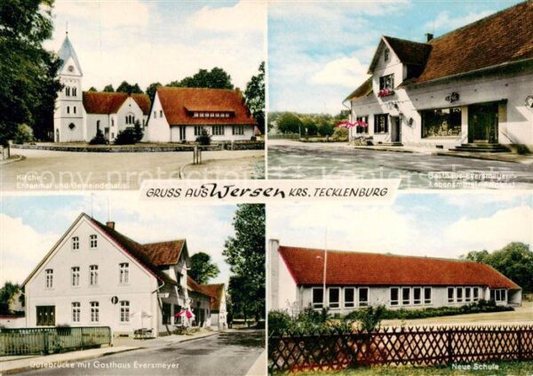 Wersen Lotte Kirche Ehrenmal Gemeindehaus Lebensmittelladen Bruecke Schule Gasth