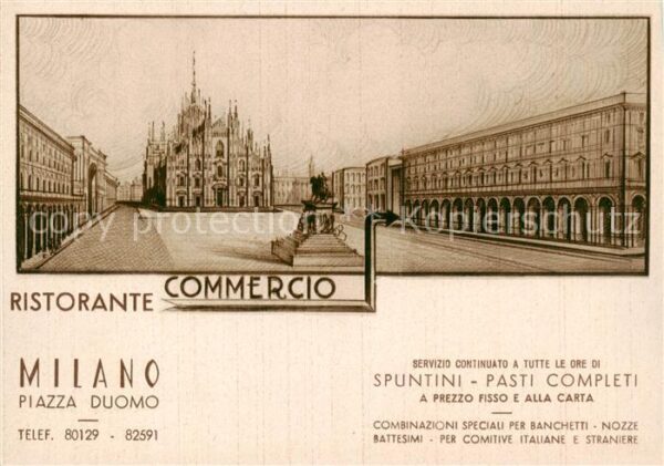 Milano Mailand IT Ristorante Commercio Piazza Duomo Illustration