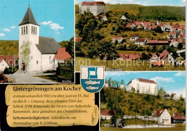 Untergroeningen Abtsgmuend Kirche Teilansicht Schloss